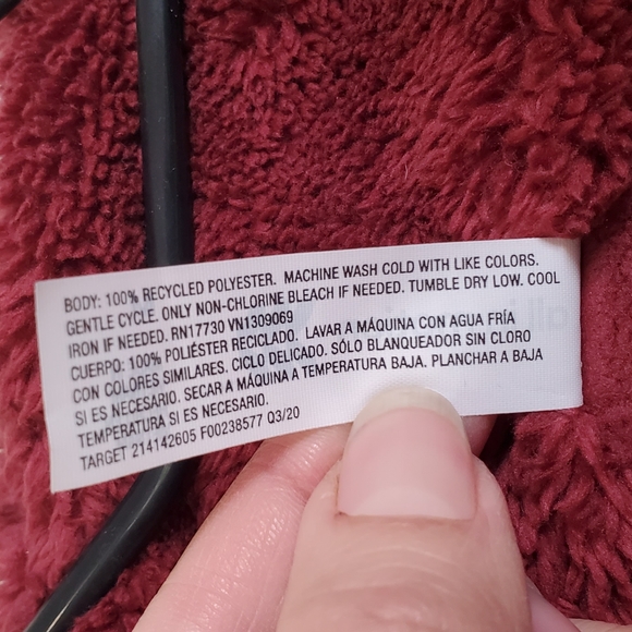 In Motion Women's Crop Fleece Sweatshirt Maroon Medium - Picture 3 of 5